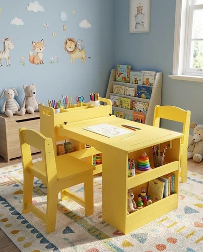 Kids art table and chairs - table,