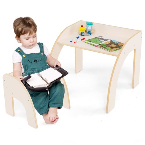 Wooded toddler table - wooded, chair