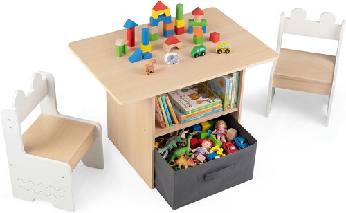 Kids table and chairs - and, wooden